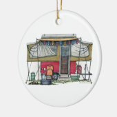 Niedlicher Lagerbewohner-Reise-Anhänger RV Keramikornament (Links)