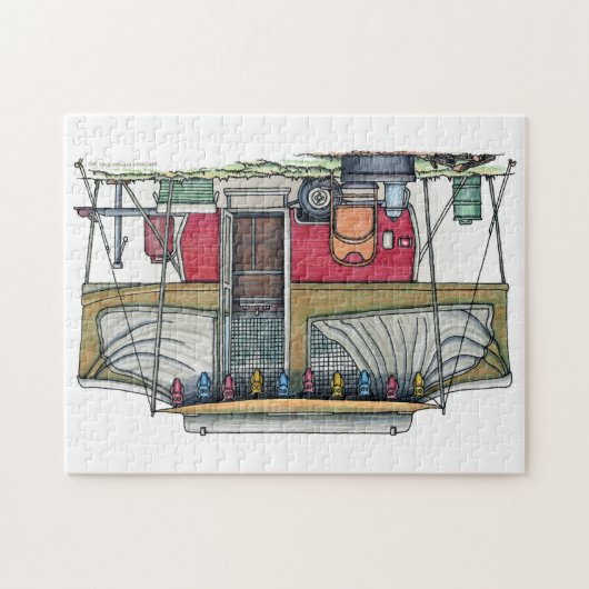 Niedlicher Lagerbewohner-Reise-Anhänger RV Puzzle (Horizontal)