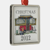 Niedlicher Lagerbewohner-Reise-Anhänger RV Silbernes Ornament (Rechts)