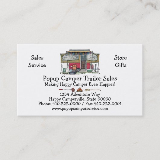 Niedlicher Lagerbewohner-Reise-Anhänger RV Visitenkarte (Vorderseite)