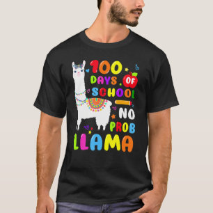 Niedlicher Lama 100 Tage No prob 100 Tage der Schu T-Shirt