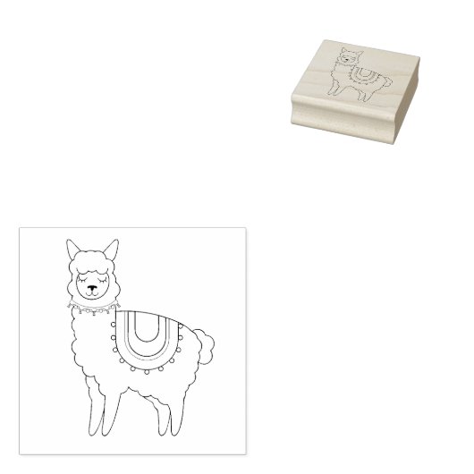 Niedlicher Lama/Alpaca Gummistempel (Stempel)