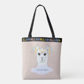 Niedlicher Lama auf Beige Tote Bag Tasche (Rückseite)