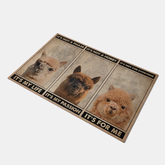 Niedlicher Lama Doormat, Funny Quotes Doormat Fußmatte (Schrägansicht)