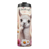 Niedlicher Lama in den Pflanzenschattierungen Thermosbecher (Vorderseite)