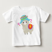 Niedlicher Lama, kleiner Llama, Alpaca, Lama mit H Baby T-shirt (Vorderseite)