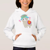 Niedlicher Lama, kleiner Llama, Alpaca, Lama mit H Hoodie (Vorderseite)