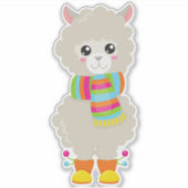 Niedlicher Lama, kleiner Llama, Alpaca, Lama mit S Aufkleber (Vorderseite)
