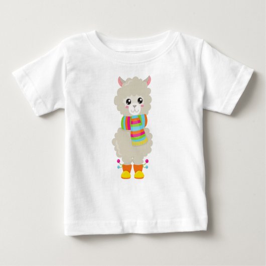 Niedlicher Lama, kleiner Llama, Alpaca, Lama mit S Baby T-shirt (Vorderseite)