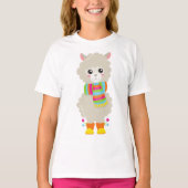 Niedlicher Lama, kleiner Llama, Alpaca, Lama mit S T-Shirt (Vorderseite)