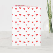 Niedlicher Lama-Kopf und rotes Herz rosa Hintergru Karte (Rückseite)