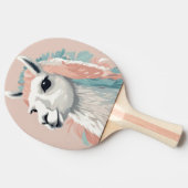 Niedlicher Lama mit farbenfroher Fresse auf dem Ko Tischtennis Schläger (Seitenansicht)