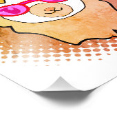 Niedlicher Lama mit Zeichnend Brille Fotodruck (Ecke)