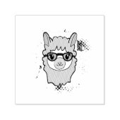 Niedlicher Lama mit Zeichnend Brille Permastempel (Design)