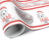 Niedlicher Lama Weihnachtsmannmütze Weihnachten Geschenkpapier (Rolleneckpunkt)
