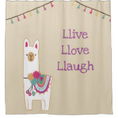 Niedlicher Lamaentwurf mit kundenspezifischer Duschvorhang (Vorderseite)