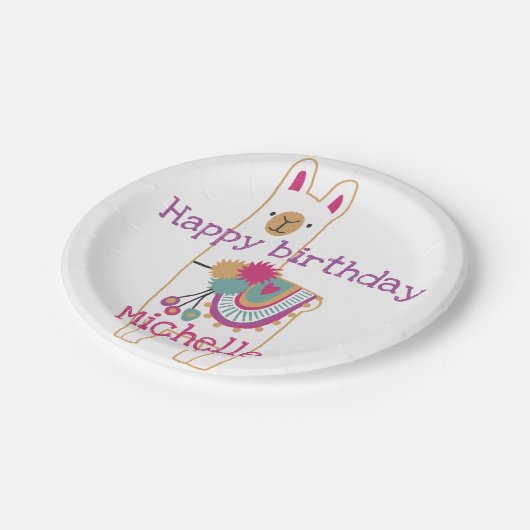 Niedlicher Lamaentwurf mit kundenspezifischer Pappteller (Schrägansicht)