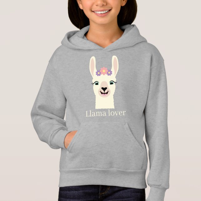niedlicher Lamalienverliebter Name Hoodie (Vorderseite)