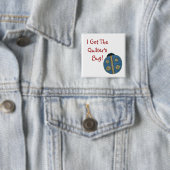 Niedlicher Land-Art-steppender Marienkäfer Button (Beispiel)