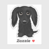 Niedlicher ländlicher Schwarzer Dackel Cartoon Aufkleber (Blatt)