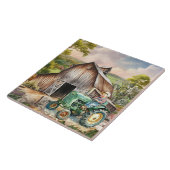 niedlicher Landschlepper Fliese (Seite)