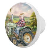 niedlicher Landschlepper Keramikknauf (Rechts)