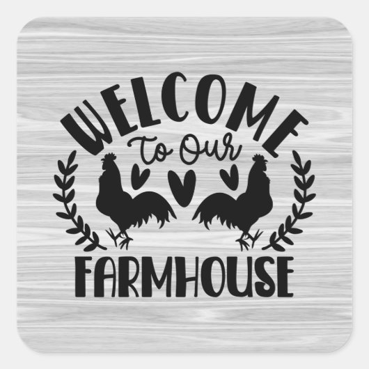 niedlicher Landwirtschafts-Begrüßungsort Quadratischer Aufkleber (Vorderseite)