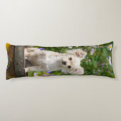 Niedlicher, langhaariger Chihuahua-Hund Welpe Seitenschläferkissen (Rückseite)