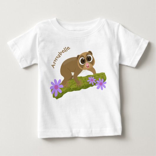 Niedlicher, langsamer Lorbeer auf Zweig-Cartoon Baby T-shirt (Vorderseite)