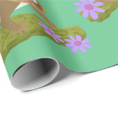 Niedlicher, langsamer Lorbeer auf Zweig-Cartoon Geschenkpapier (Rolleneckpunkt)