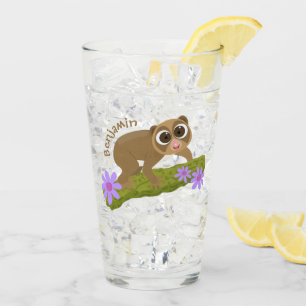 Niedlicher, langsamer Lorbeer auf Zweig-Cartoon Glas