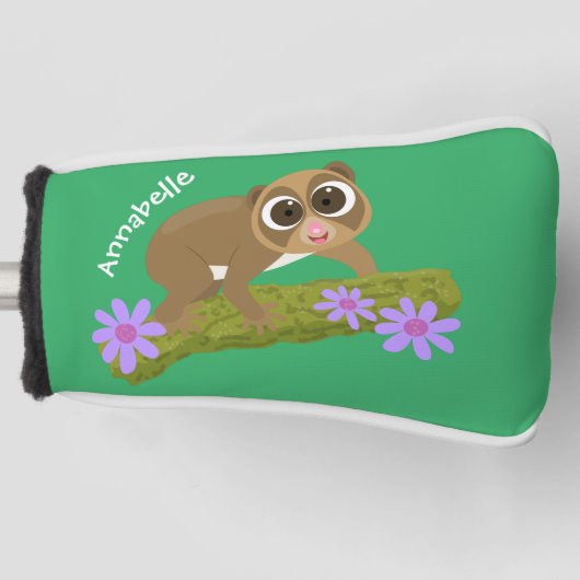 Niedlicher, langsamer Lorbeer auf Zweig-Cartoon Golf Headcover (Vorderseite)