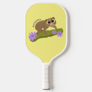 Niedlicher, langsamer Lorbeer auf Zweig-Cartoon Pickleball Schläger