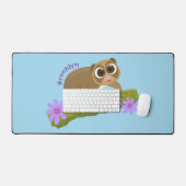 Niedlicher, langsamer Lorbeer auf Zweig-Cartoon Schreibtischunterlage (Tastatur & Maus)