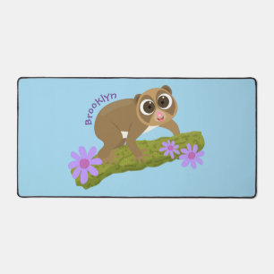 Niedlicher, langsamer Lorbeer auf Zweig-Cartoon Schreibtischunterlage