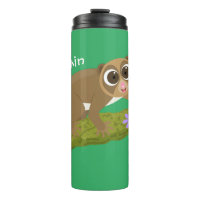 Niedlicher, langsamer Lorbeer auf Zweig-Cartoon