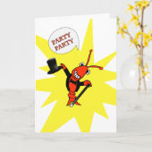 Niedlicher Languste / Hummer im Tuxedo-Party Gebur Karte (Gelbe Blume)