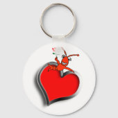 Niedlicher Languste (Hummer) Liebe Herz Schlüsselanhänger (Vorderseite)