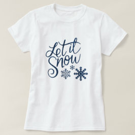 Niedlicher Lasst es Schnee Weihnachten mit blauen  T-Shirt