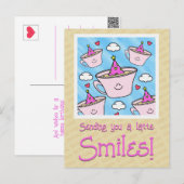 Niedlicher Latte Lmiles Kaffee Lover Happy Birthda Postkarte (Vorne/Hinten)