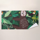 Niedlicher Lauf in grün-tropischen Illustrationsmu Badehandtuch (Badehandtuch)