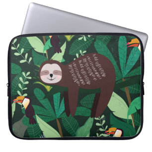 Niedlicher Lauf in grün-tropischen Illustrationsmu Laptopschutzhülle