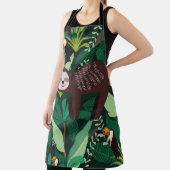 Niedlicher Lauf in grün-tropischen Illustrationsmu Schürze (InSitu)