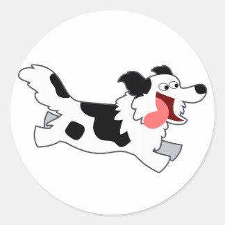 Niedlicher Laufender Cartoon-Border-Sticker Runder Aufkleber