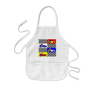 Niedlicher laufender Druck - Checkered mit rotem Kinderschürze