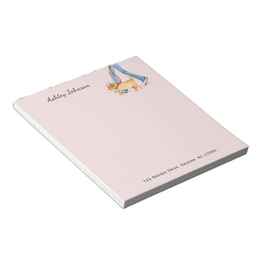 Niedlicher Laufsteg personalisiert Notizblock (angewinkelt)