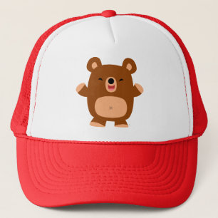 Niedlicher Laughing Cartoon Bär Trucker Hat Truckerkappe