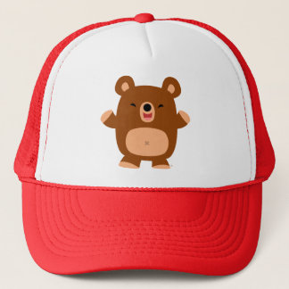 Niedlicher Laughing Cartoon Bär Trucker Hat Truckerkappe