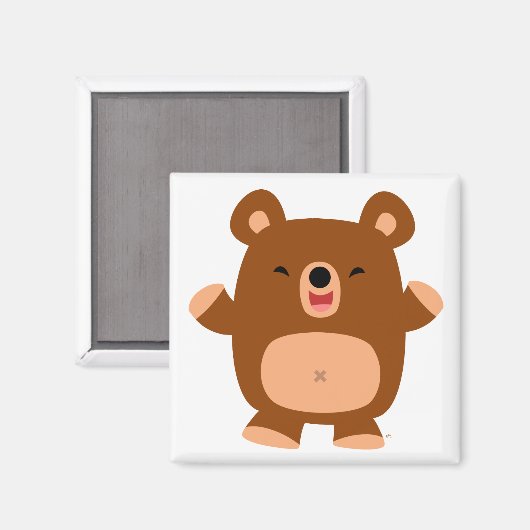 Niedlicher Laughing-Cartoon-Bärenmagnet Magnet (Vorderseite/Rückseite)