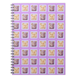 Niedlicher Lavendel Blaubeer Patchwork-Keksbär Notizblock